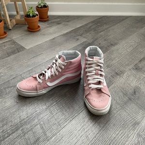 Pink Suede High Top Vans Size 7.5
